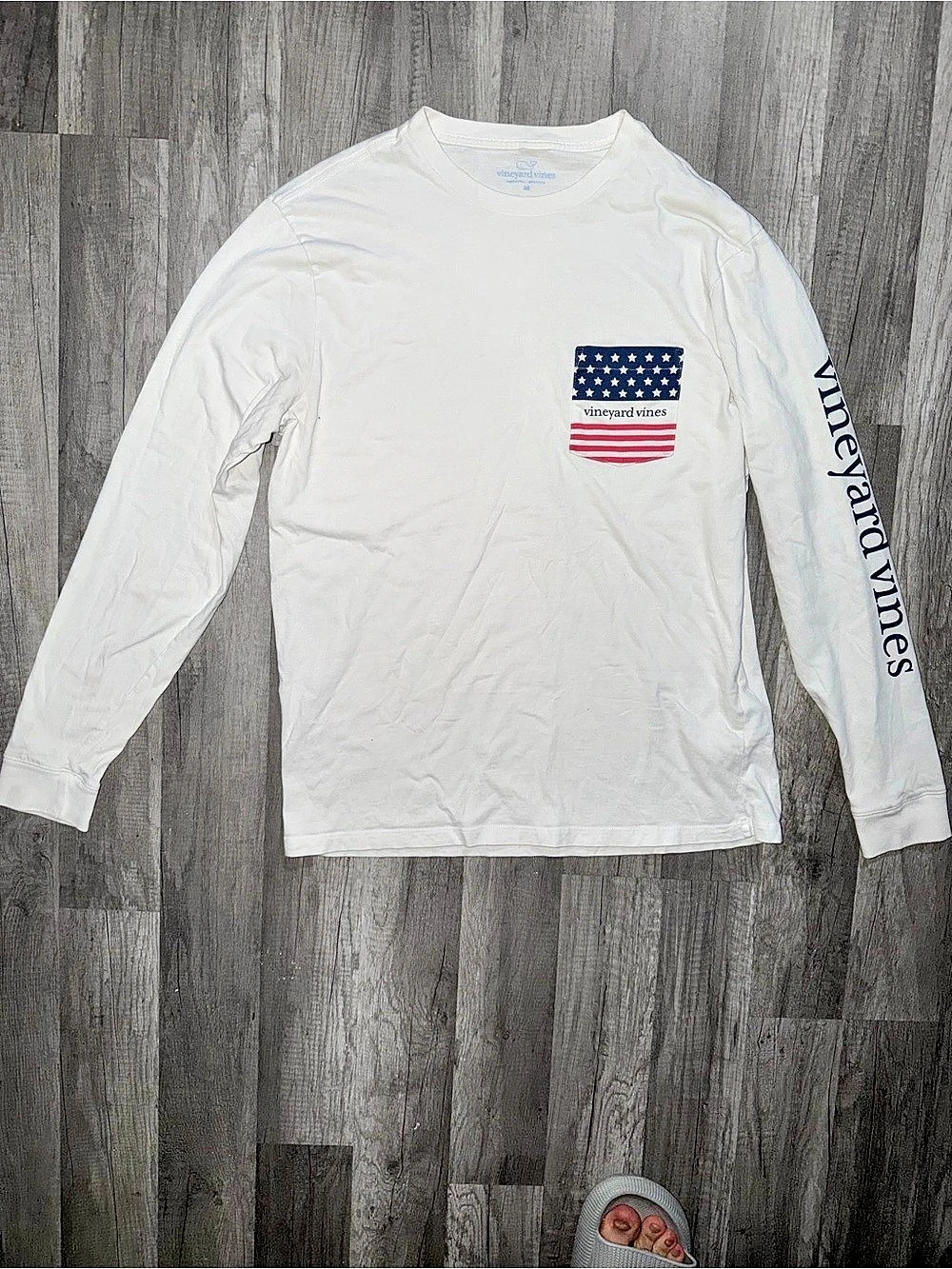 Vineyard Vines American Flag Pocket Long Sleeve T-Shirt Tee